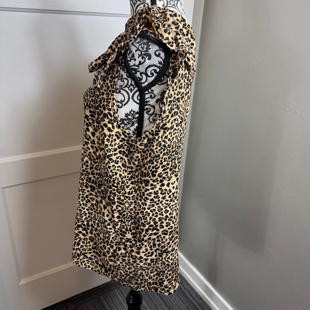 Entro Cheetah Print Ruffle Sleeve V-Neck Blouse Top Women’s Large Animal Print - Picture 6 of 10